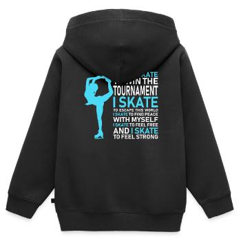 Ice Skating Escape Myself World - Kinder Premium Organic Zip Hoodie - Schwarz - Hinten - AI Model Kid Male (0cm)