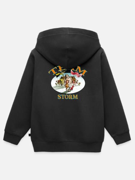 Team STORM - Kinder Premium Organic Zip Hoodie - Schwarz
