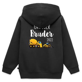 Großer Bruder 2022 / Big Brother 2022 - Kinder Premium Organic Zip Hoodie - Schwarz - Hinten - AI Model Kid Male (0cm)