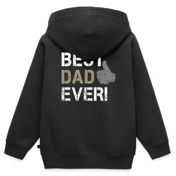 Best Dad Ever Geburtstagsgeschenk für Papa - Kinder Premium Organic Zip Hoodie - Schwarz - Hinten - AI Model Kid Male (0cm)