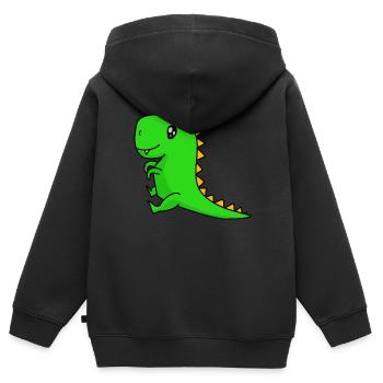 Baby Dinosaurier - Kinder Premium Organic Zip Hoodie - Schwarz - Hinten - AI Model Kid Male (0cm)