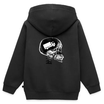 Lustige Trucker LKW Lieferung LKW Geschenk - Kinder Premium Organic Zip Hoodie - Schwarz - Hinten - AI Model Kid Male (0cm)