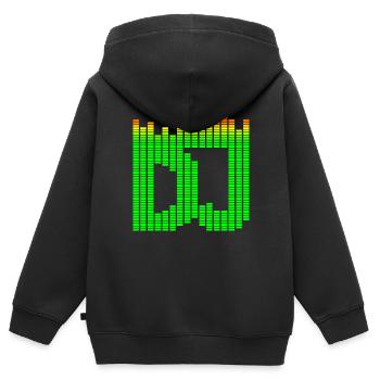 Égaliseur de musique DJ - Sweat Premium à capuche zippé enfant bio - noir - Dos - AI Model Kid Male (0cm)