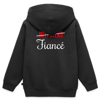 fiancé - Sweat Premium à capuche zippé enfant bio - noir - Dos - AI Model Kid Male (0cm)