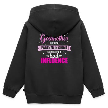 Marraine - Sweat Premium à capuche zippé enfant bio - noir - Dos - AI Model Kid Male (0cm)