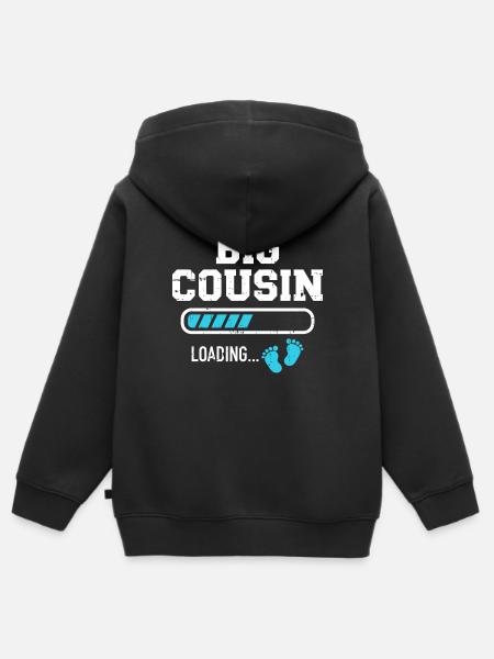 Großer Cousin - Kinder Premium Organic Zip Hoodie - Schwarz