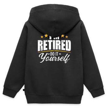 Rente - Kinder Premium Organic Zip Hoodie - Schwarz - Hinten - AI Model Kid Male (0cm)