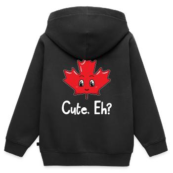 Feuille d'érable mignonne Eh Canada - Sweat Premium à capuche zippé enfant bio - noir - Dos - AI Model Kid Male (0cm)