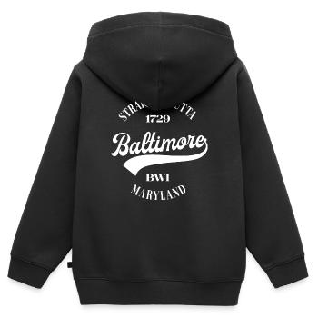 Baltimore - Sweat Premium à capuche zippé enfant bio - noir - Dos - AI Model Kid Male (0cm)