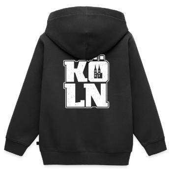 Carnaval de Cologne Souvenir Graphique Carnaval de Cologne - Sweat Premium à capuche zippé enfant bio - noir - Dos - AI Model Kid Male (0cm)