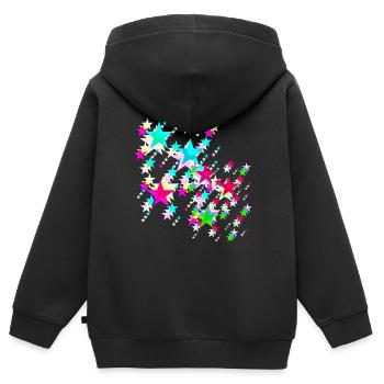 Stars, star, colorful stars - Kids Premium Organic Zip-up Hoodie - black - Back - AI Model Kid Male (0cm)