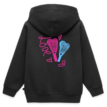 Tennis, love, illustration - Kinder Premium Organic Zip Hoodie - Schwarz - Hinten - AI Model Kid Male (0cm)