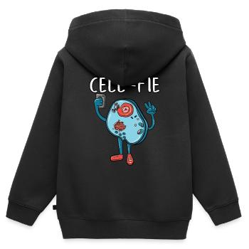 Cell-fiée - Sweat Premium à capuche zippé enfant bio - noir - Dos - AI Model Kid Male (0cm)