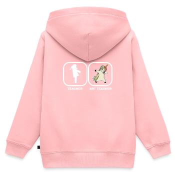Art Teacher Kunstlehrer Einhorn - Kinder Premium Organic Zip Hoodie - Rosa - Hinten - AI Model Kid Female (0cm)