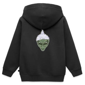 Ausländischer übernatürlicher Mensch Freaky Strange UFO - Kinder Premium Organic Zip Hoodie - Schwarz - Hinten - AI Model Kid Male (0cm)