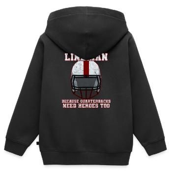 Les quarterbacks de football ont aussi besoin de héros - Sweat Premium à capuche zippé enfant bio - noir - Dos - AI Model Kid Male (0cm)
