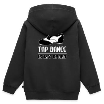 Stepptanz ist mein Sport Fersenschuh Ballsaal Mädchen süß - Kinder Premium Organic Zip Hoodie - Schwarz - Hinten - AI Model Kid Male (0cm)