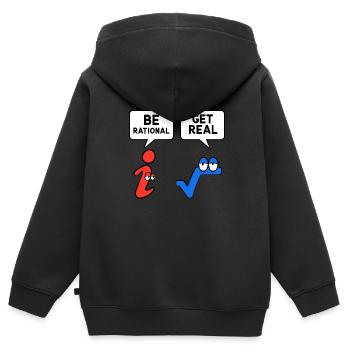 Soyez rationnel, devenez réel - Sweat Premium à capuche zippé enfant bio - noir - Dos - AI Model Kid Male (0cm)