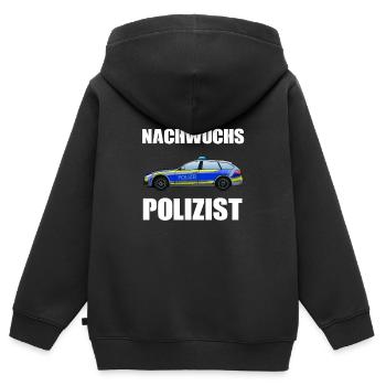 Nachwuchs Polizist Polizei Polizisten - Kinder Premium Organic Zip Hoodie - Schwarz - Hinten - AI Model Kid Male (0cm)