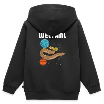 Weltaal Aal Angler - Kinder Premium Organic Zip Hoodie - Schwarz - Hinten - AI Model Kid Male (0cm)