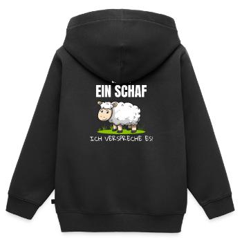 Nur noch ein Schaf Ich verspreche es Schäfer Hirte - Kinder Premium Organic Zip Hoodie - Schwarz - Hinten - AI Model Kid Male (0cm)