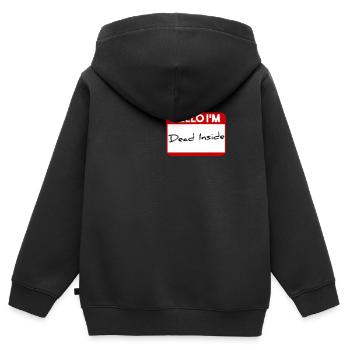 Hello I'm dead inside - Kinder Premium Organic Zip Hoodie - Schwarz - Hinten - AI Model Kid Male (0cm)