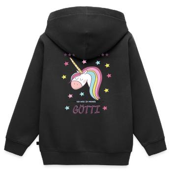 Mir reichts Ich will zu meiner Götti - Kinder Premium Organic Zip Hoodie - Schwarz - Hinten - AI Model Kid Male (0cm)