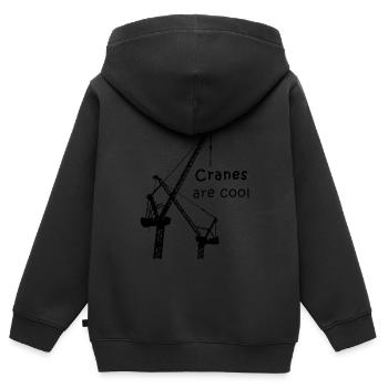 Kran - Kranführer - Kräne sind cool - Baustelle - Kinder Premium Organic Zip Hoodie - Schwarz - Hinten - AI Model Kid Male (0cm)