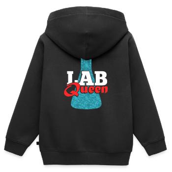 Lab Queen Labor Chemistry Science Chemistry - Sweat Premium à capuche zippé enfant bio - noir - Dos - AI Model Kid Male (0cm)