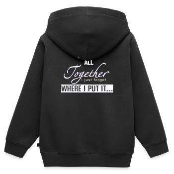 J'ai tout ensemble, j'ai juste oublié où je l'ai mis - Sweat Premium à capuche zippé enfant bio - noir - Dos - AI Model Kid Male (0cm)