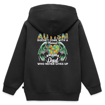 Autism Doesn't Come With A Manual Comes With A Dad - Kinder Premium Organic Zip Hoodie - Schwarz - Hinten - AI Model Kid Male (0cm)