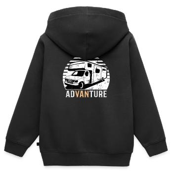 Wohnmobil Ad-Van-Ture - Kinder Premium Organic Zip Hoodie - Schwarz - Hinten - AI Model Kid Male (0cm)