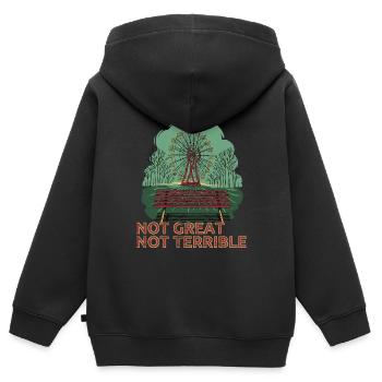 Not Great Not Terrible 3.6 Roentgen Tschernobyl - Kinder Premium Organic Zip Hoodie - Schwarz - Hinten - AI Model Kid Male (0cm)
