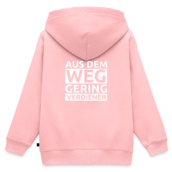 Aus dem Weg Geringverdiener Kapitalismus - Kinder Premium Organic Zip Hoodie - Rosa - Hinten - AI Model Kid Female (0cm)