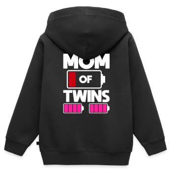 Mom of Twins Funny Mom Life - Kinder Premium Organic Zip Hoodie - Schwarz - Hinten - AI Model Kid Male (0cm)