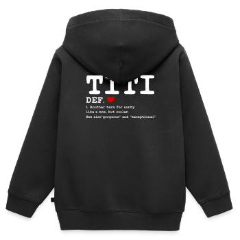 Titi For Aunty Like A Mom But Cooler - Kinder Premium Organic Zip Hoodie - Schwarz - Hinten - AI Model Kid Male (0cm)