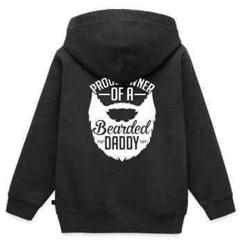 Proud Owner OF A Bearded Daddy - Kinder Premium Organic Zip Hoodie - Schwarz - Hinten - AI Model Kid Male (0cm)