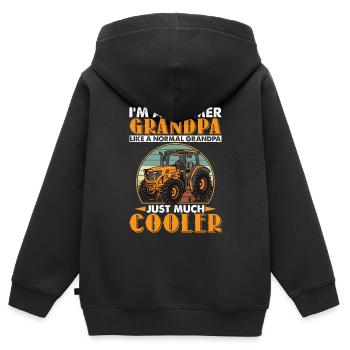 Farmer Grandpa Like A Normal Grandpa Much Cooler - Kinder Premium Organic Zip Hoodie - Schwarz - Hinten - AI Model Kid Male (0cm)