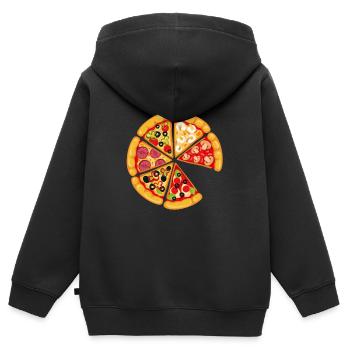 Pizza and Slice Dad and Son Matching - Kinder Premium Organic Zip Hoodie - Schwarz - Hinten - AI Model Kid Male (0cm)