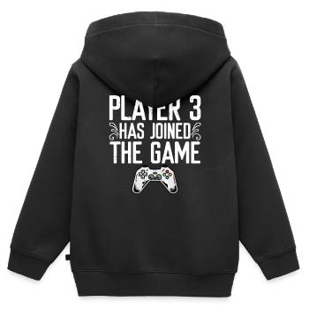 Player 3 Has Joined The Game Bodysuit - Kinder Premium Organic Zip Hoodie - Schwarz - Hinten - AI Model Kid Male (0cm)