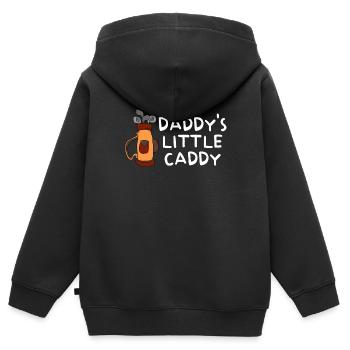 Papa Petit Caddie et papa - Sweat Premium à capuche zippé enfant bio - noir - Dos - AI Model Kid Male (0cm)