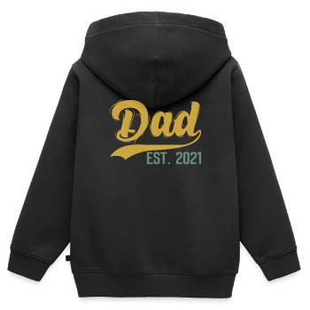 Dad Est 2021 Step Dad Established 2021 - Sweat Premium à capuche zippé enfant bio - noir - Dos - AI Model Kid Male (0cm)