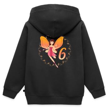 6th Birthday Girl Little Fairy 6 years old - Kids Premium Organic Zip-up Hoodie - black - Back - AI Model Kid Male (0cm)