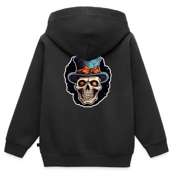 Halloween - Kinder Premium Organic Zip Hoodie - Schwarz - Hinten - AI Model Kid Male (0cm)