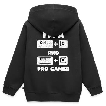 Lustiger Programmierer Web-Entwickler - Kinder Premium Organic Zip Hoodie - Schwarz - Hinten - AI Model Kid Male (0cm)