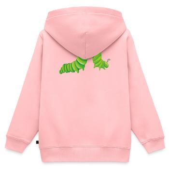 Raupe - Kinder Premium Organic Zip Hoodie - Rosa - Hinten - AI Model Kid Female (0cm)