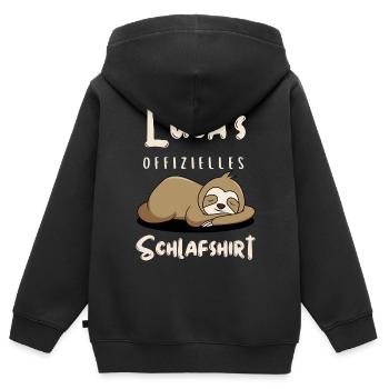 Luca Schlafshirt - Kinder Premium Organic Zip Hoodie - Schwarz - Hinten - AI Model Kid Male (0cm)