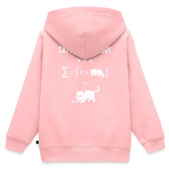 Cat String Theory - Wissenschaften - Kinder Premium Organic Zip Hoodie - Rosa - Hinten - AI Model Kid Female (0cm)