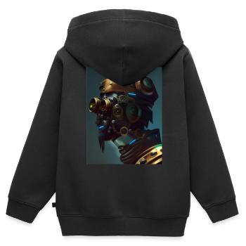 inspiration head - Kids Premium Organic Zip-up Hoodie - black - Back - AI Model Kid Male (0cm)
