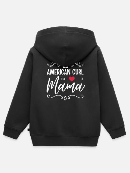 American-Curl Mama - Kinder Premium Organic Zip Hoodie - Schwarz